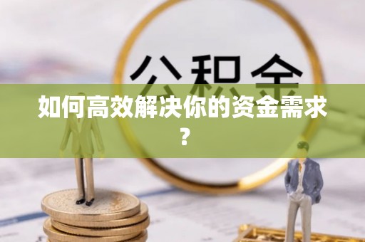 润州如何高效解决你的资金需求？